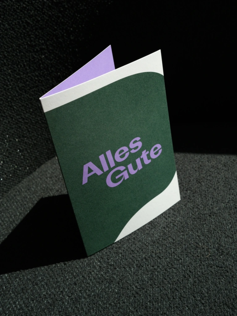 Branding for Norkind by Studio Nomad, greeting card green lavender