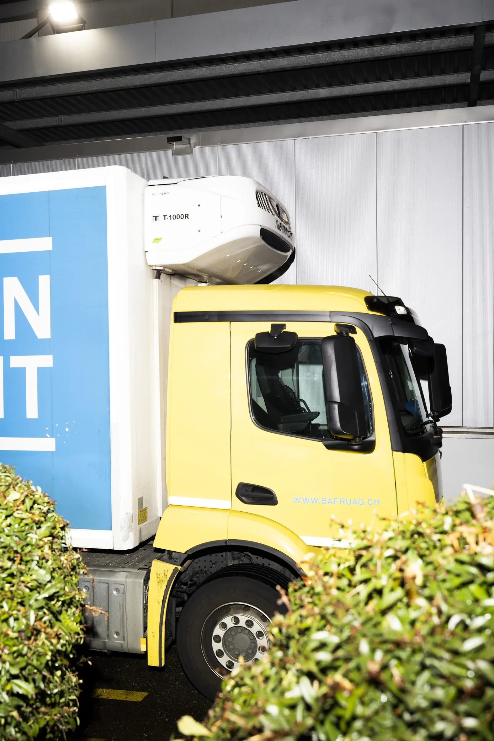 Web Design and Art Direction for Bananen + Frucht AG, LKW by night